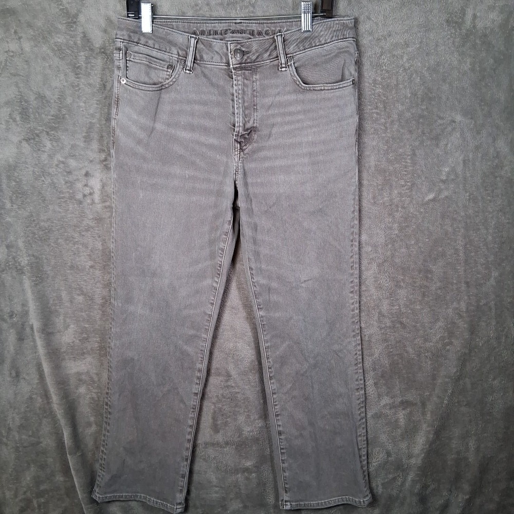 American Eagle Jeans Mens 31x30 Original Bootcut Gray Stretchable Mid-Rise